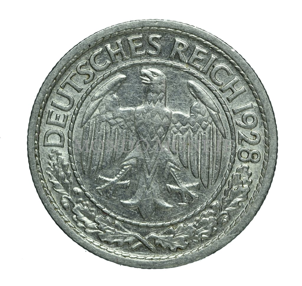 Weimar Republic 50 Reichspfennig 1928 G Monete Da Collezione