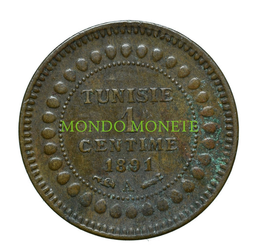 1 Centime 1891 A Tunisia Monete Da Collezione