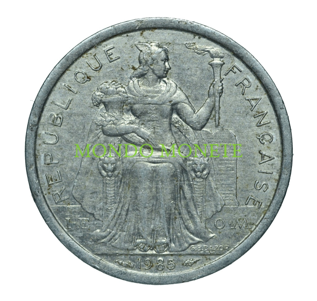 1 Franc 1985 Polinesia Monete Da Collezione