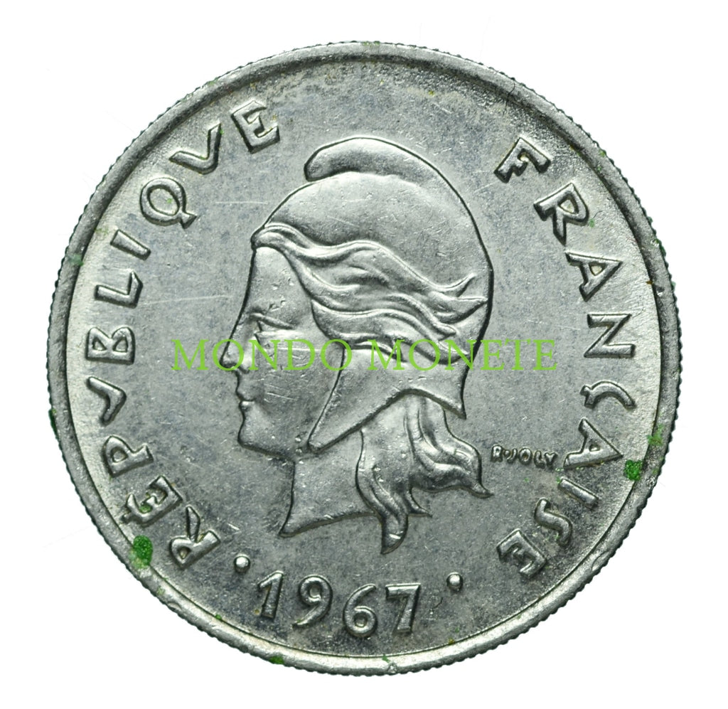 10 Francs 1967 Polinesia Monete Da Collezione