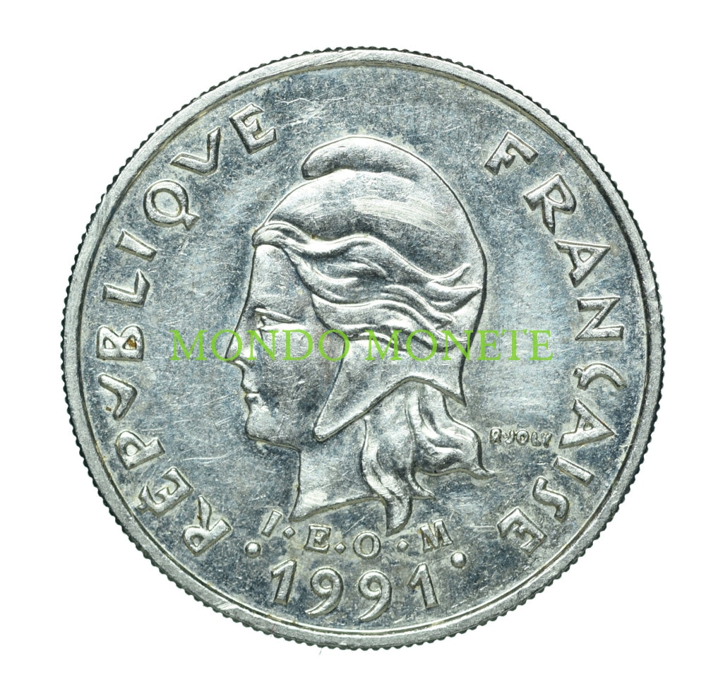 10 Francs 1991 Polinesia Monete Da Collezione