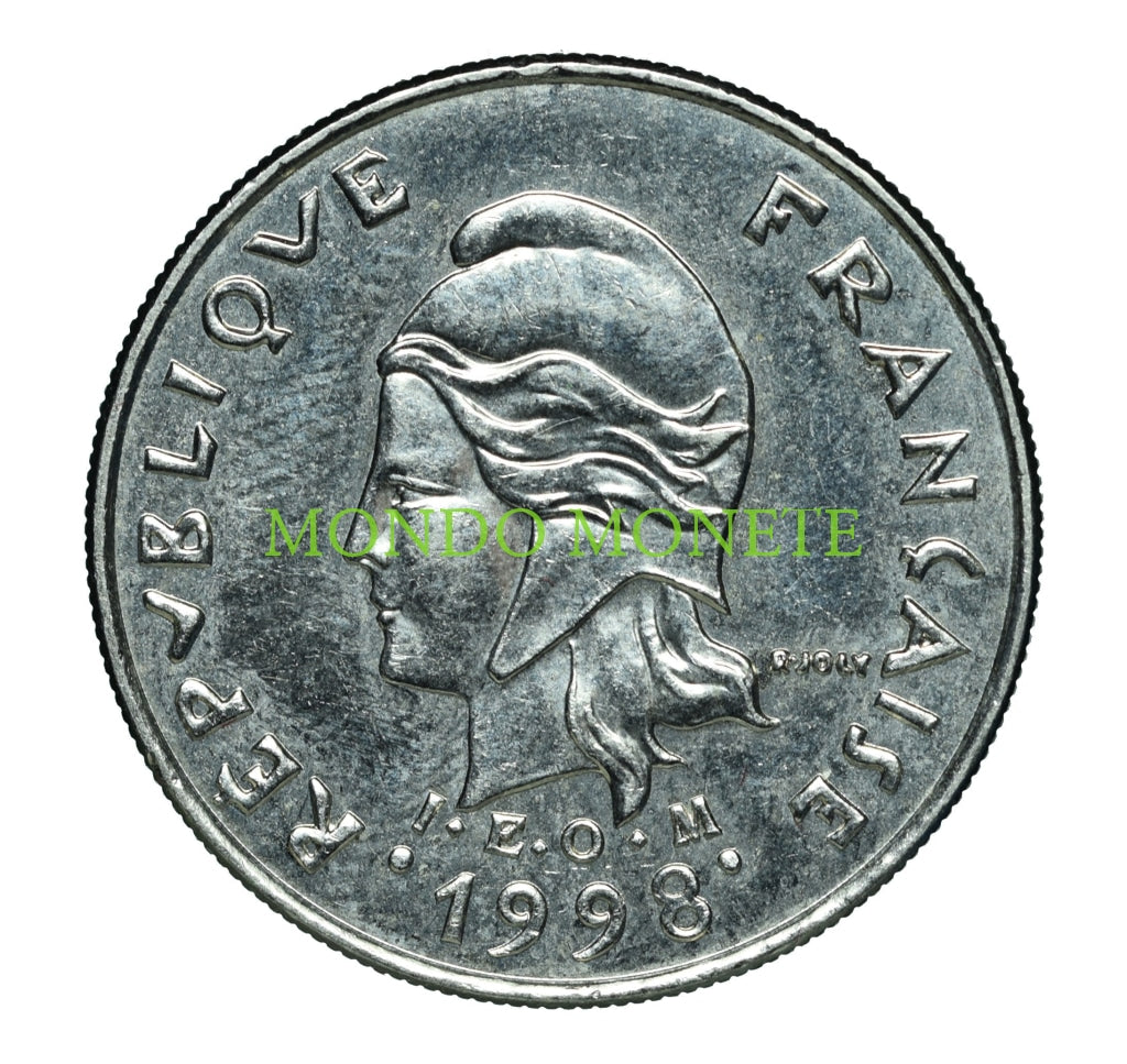 10 Francs 1998 Polinesia Monete Da Collezione