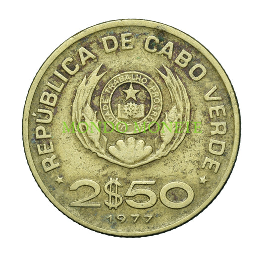 2. 1/2 Escudos 1977 Cabo Verde Monete Da Collezione