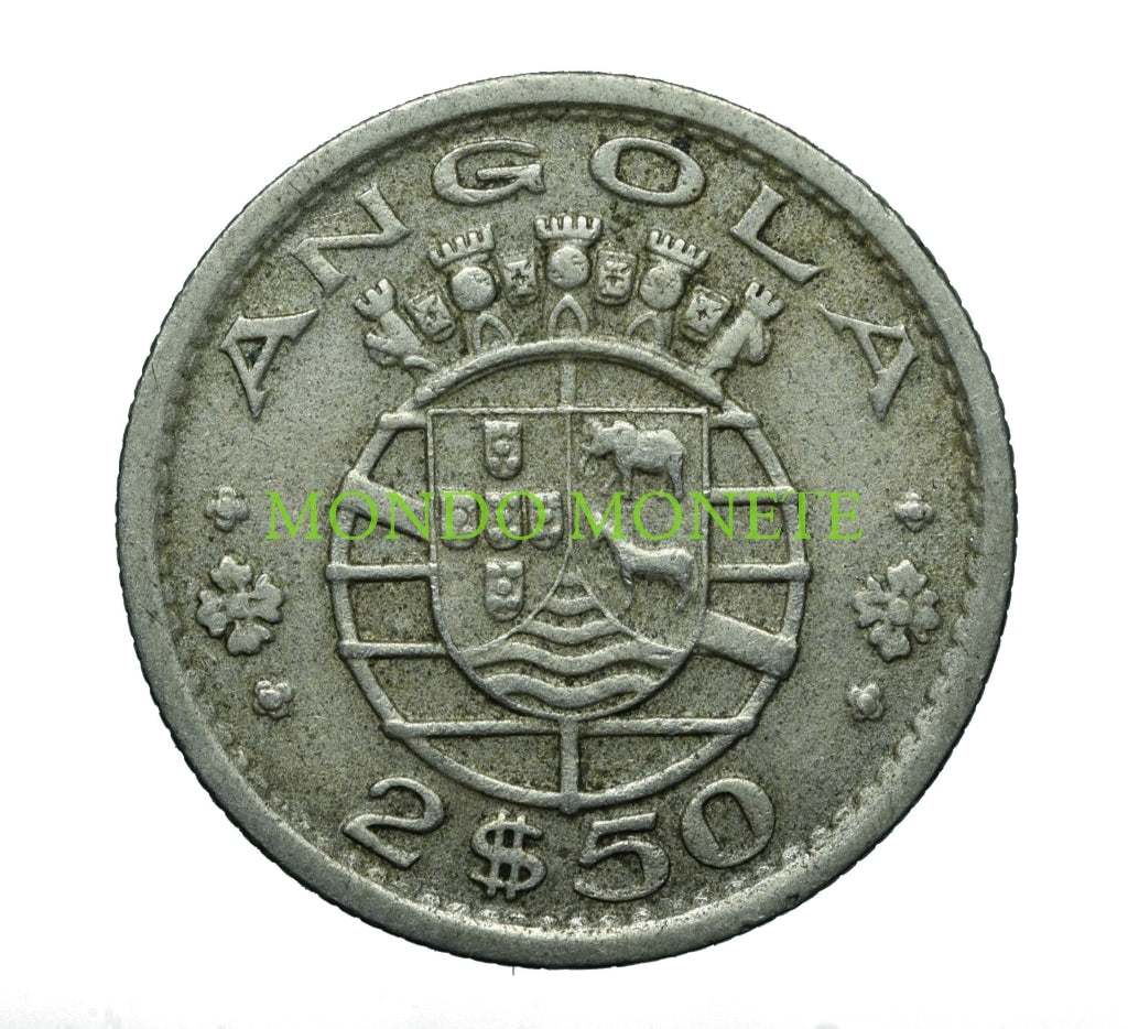 2 50 Escudos 1956 Angola Monete Da Collezione