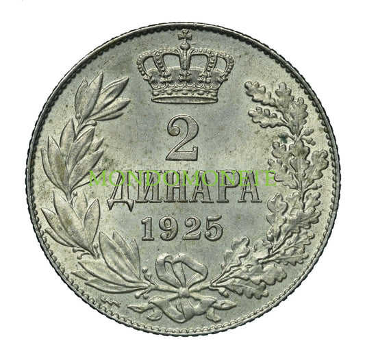 2 Dinara 1925 Poissy Mint Monete Da Collezione