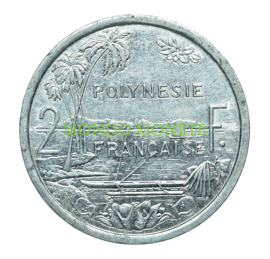 2 Francs 1986 Polinesia Monete Da Collezione