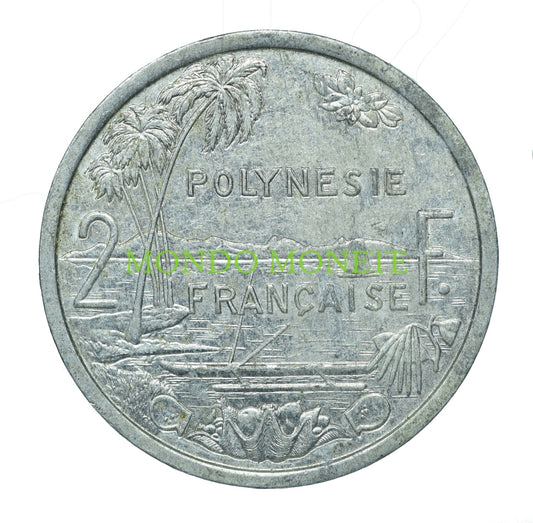 2 Francs 1989 Polinesia Monete Da Collezione