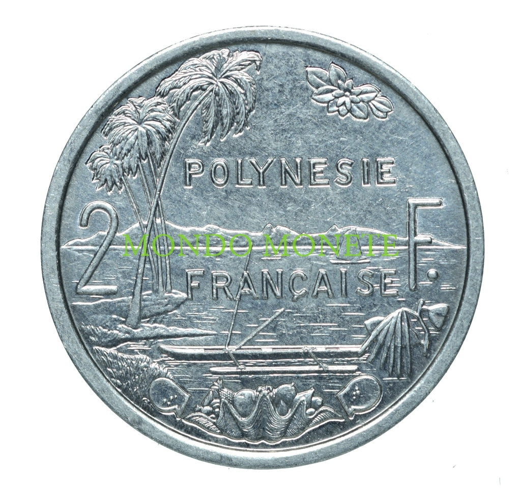 2 Francs 1995 Polinesia Monete Da Collezione