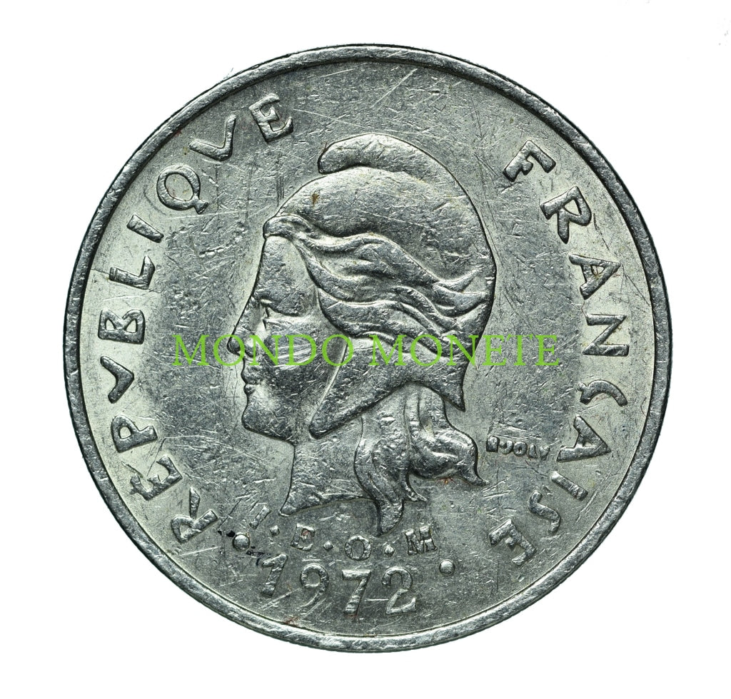 20 Francs 1972 New Caledonia Monete Da Collezione