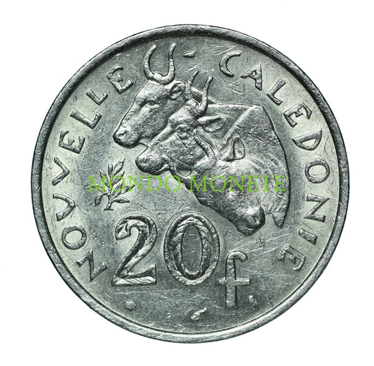 20 Francs 1972 New Caledonia Monete Da Collezione