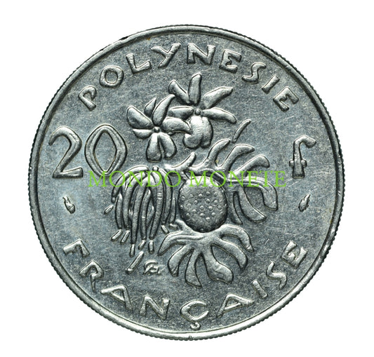 20 Francs 1993 Polinesia Monete Da Collezione