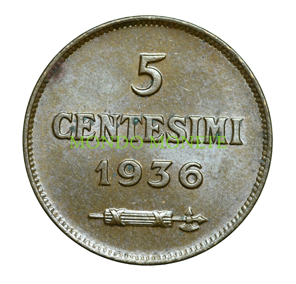 5 Centesimi 1936 Monete Da Collezione