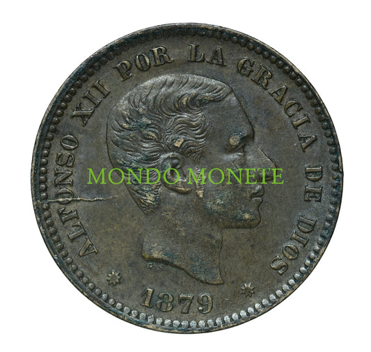 5 Centimos 1879 Spagna Monete Da Collezione