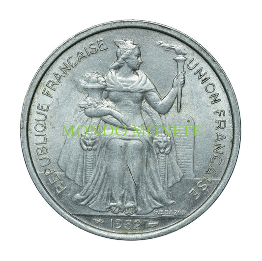 5 Francs 1952 Oceania Monete Da Collezione