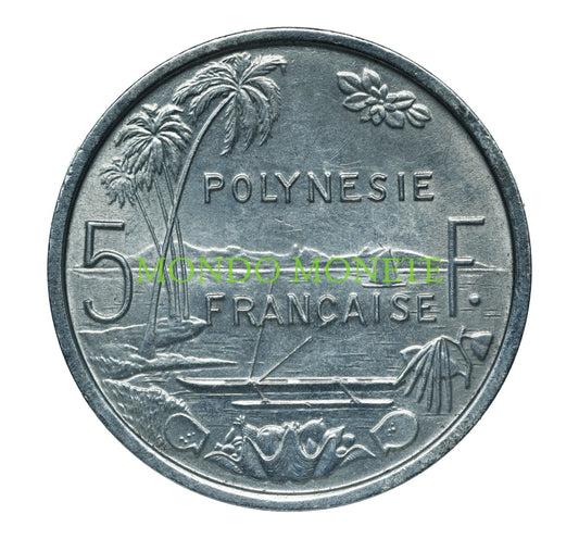 5 Francs 1965 Polinesia Monete Da Collezione