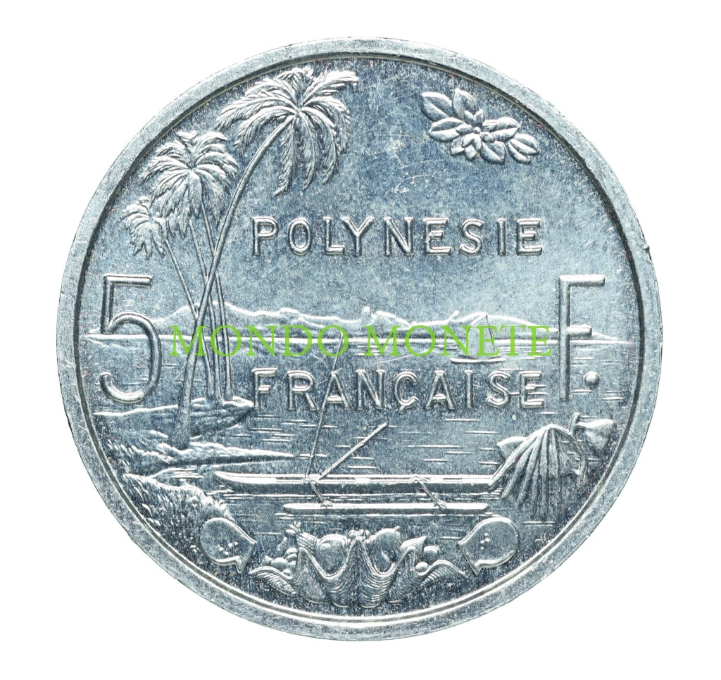 5 Francs 1991 Polinesia Monete Da Collezione