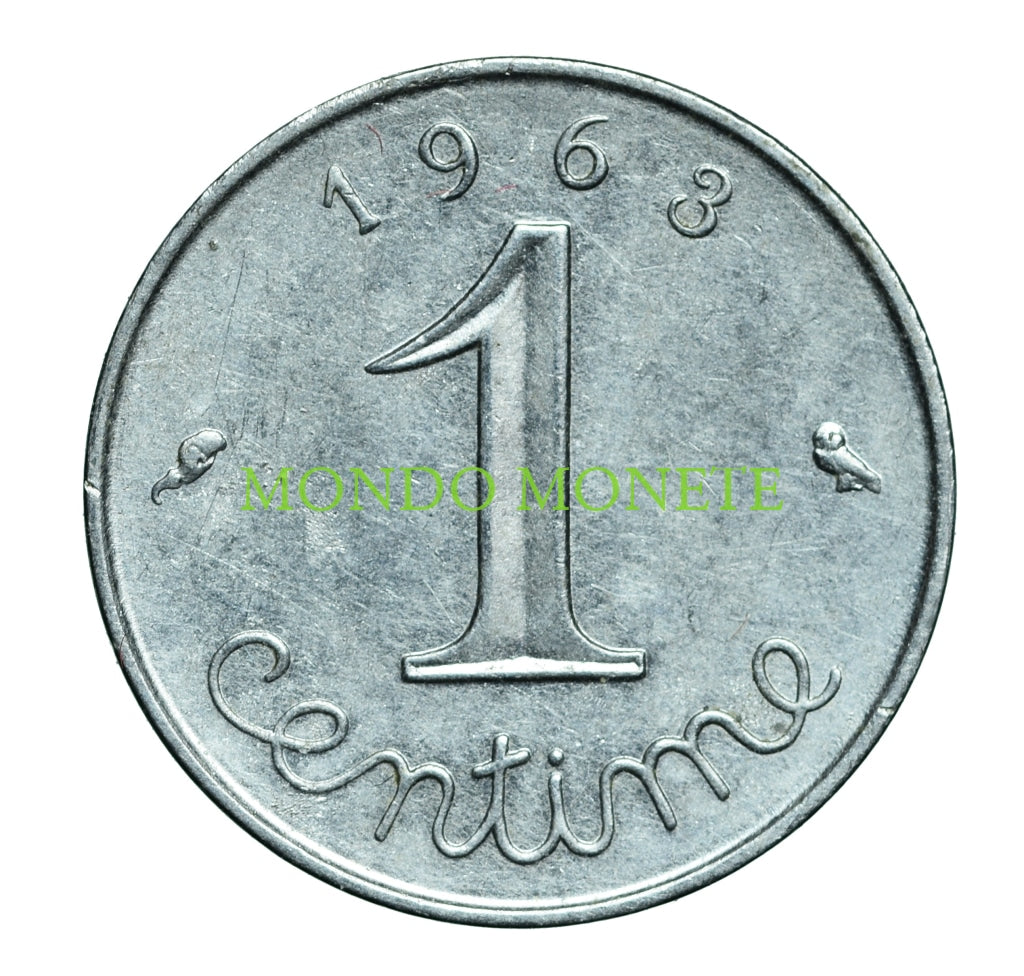 France 1 Centime 1963 Rebord Monete Da Collezione