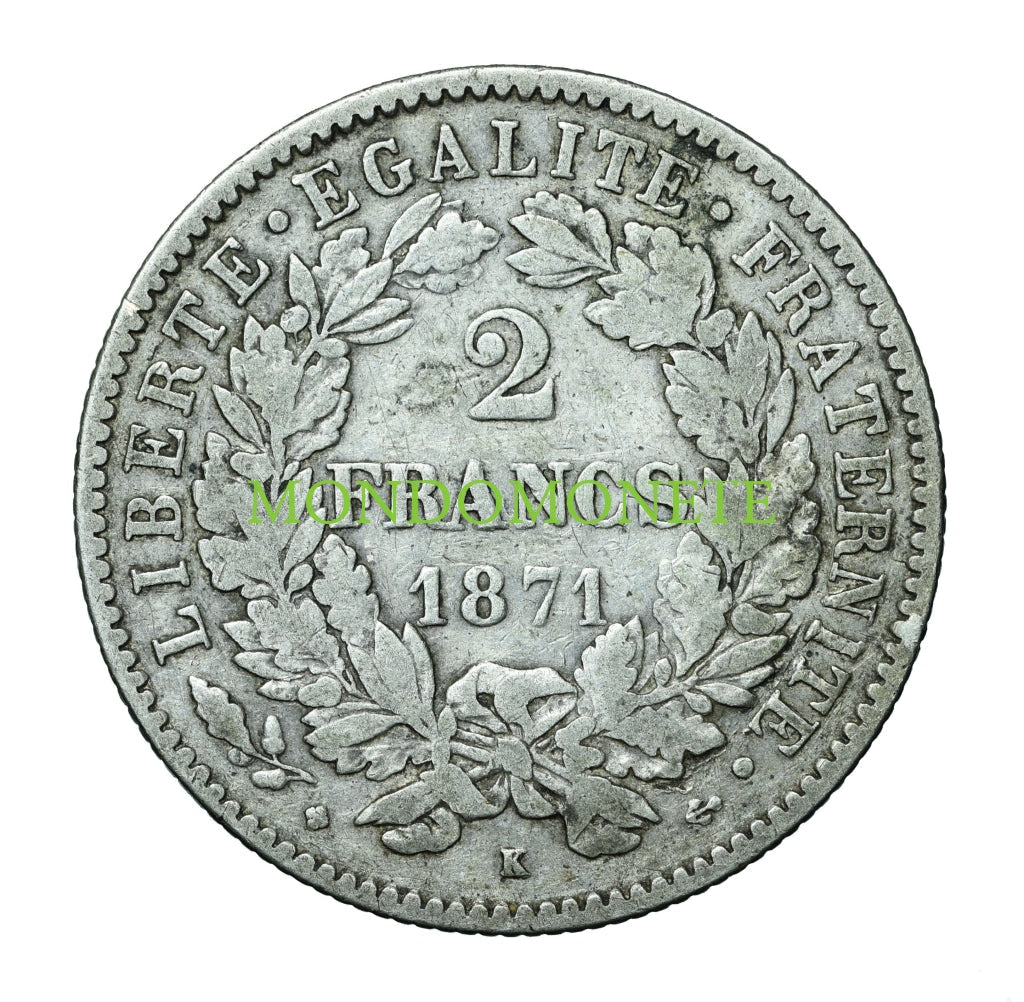 France 2 Francs 1871 K Monete Da Collezione