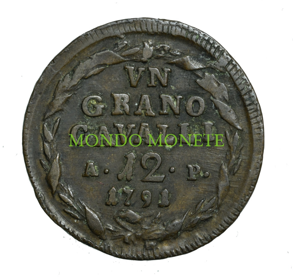 Grano Da 12 Cavalli 1791 A.p. Monete Collezione