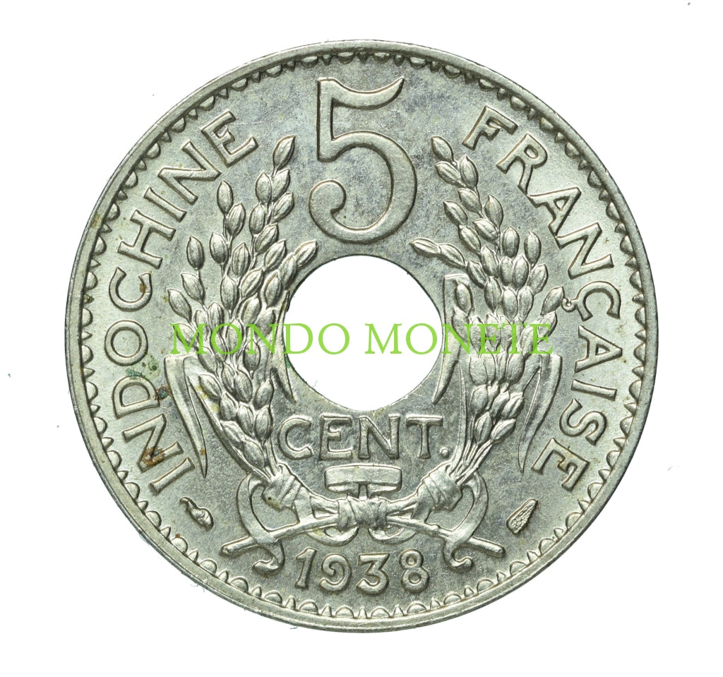 Indo - China 5 Centimes 1938 Monete Da Collezione