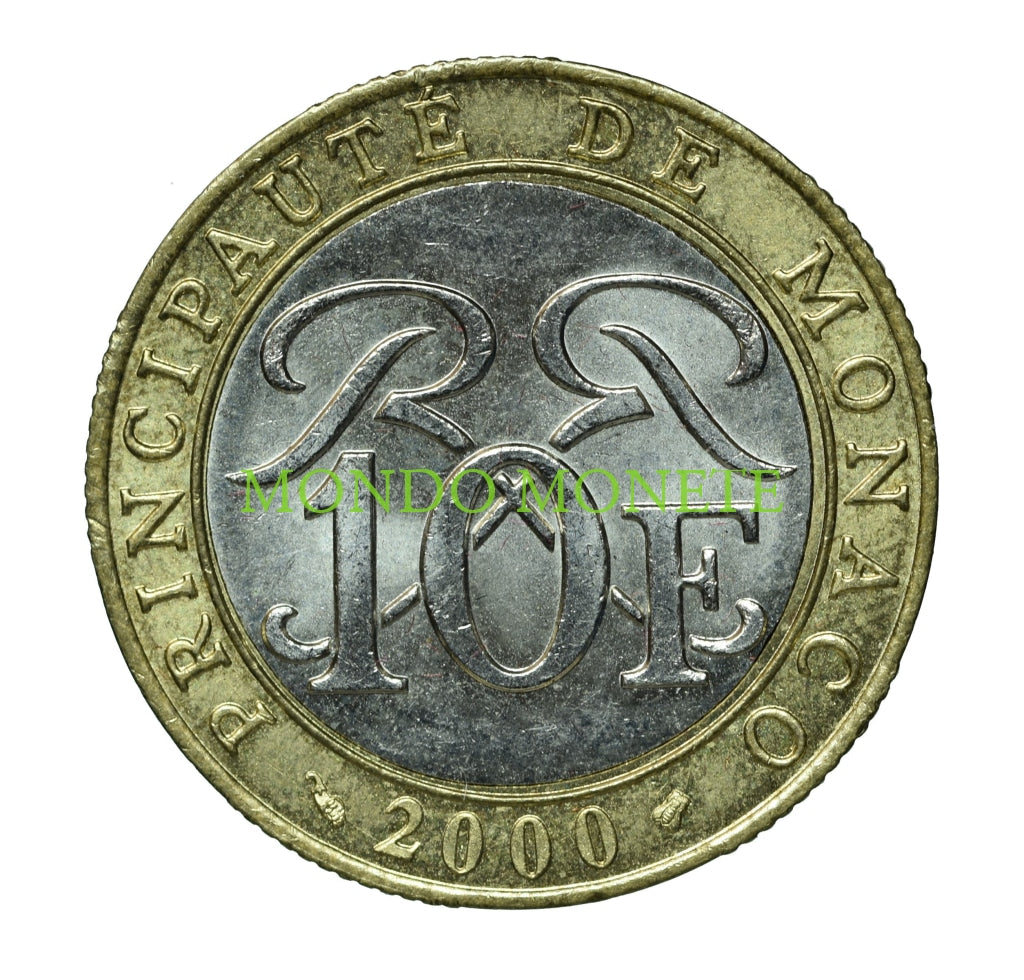 Monaco 10 Francs 2000 Monete Da Collezione