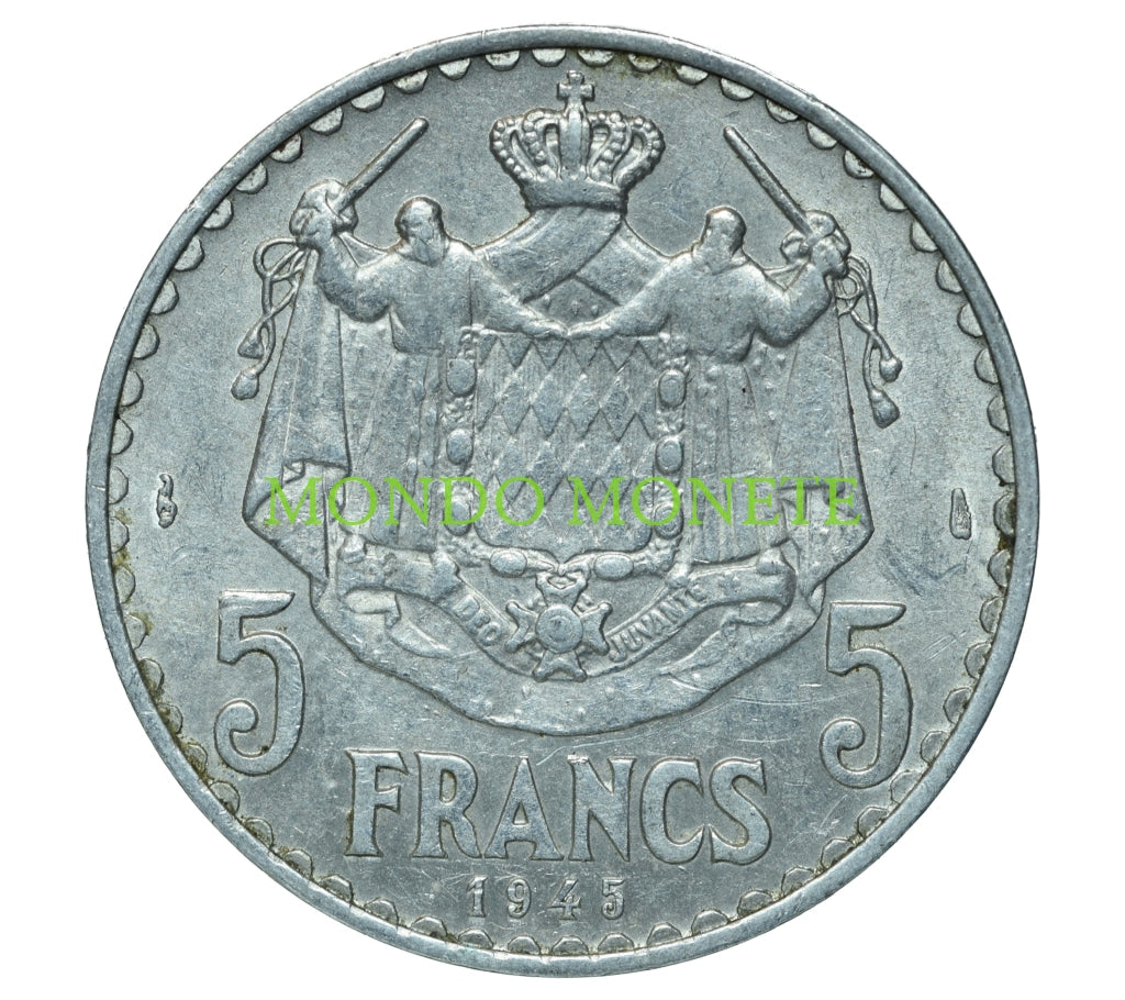 Monaco 5 Francs 1945 Monete Da Collezione