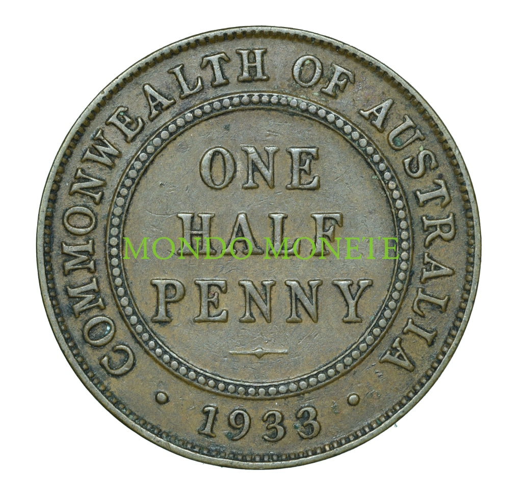 One Half Penny 1933 Monete Da Collezione