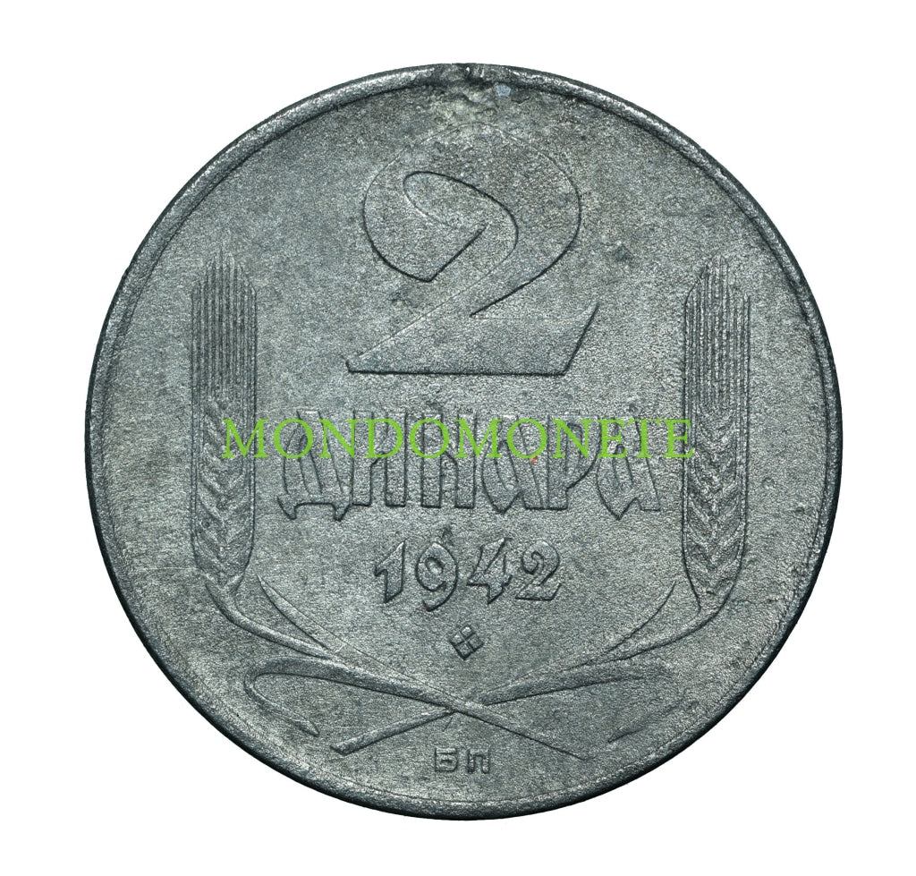 Serbia 2 Dinara 1942 Monete Da Collezione