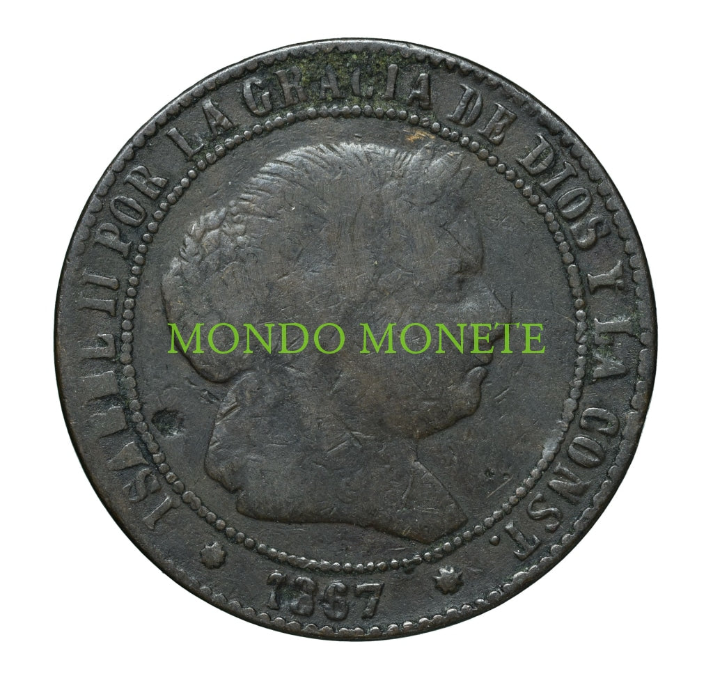 Spagna 2 1/2 Centimos De Escudo 1867 Monete Da Collezione