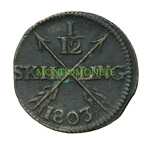 Svezia 1/12 Skilling 1803 Monete Da Collezione