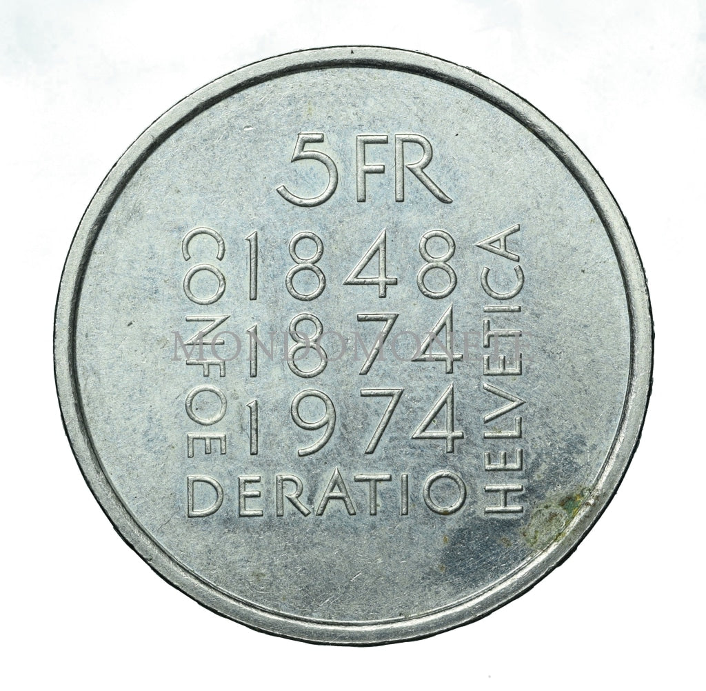 Swiss 5 Francs 1974 Monete Da Collezione