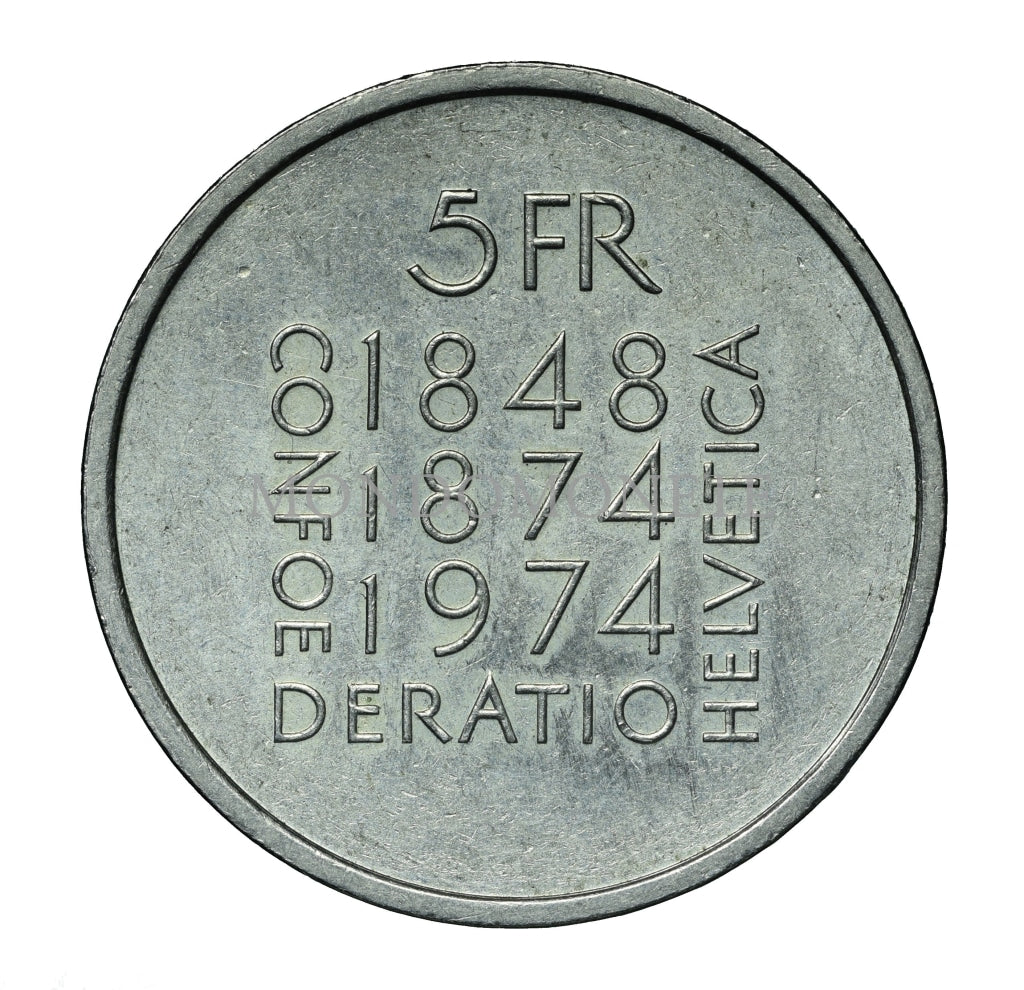 Swiss 5 Francs 1974 Monete Da Collezione