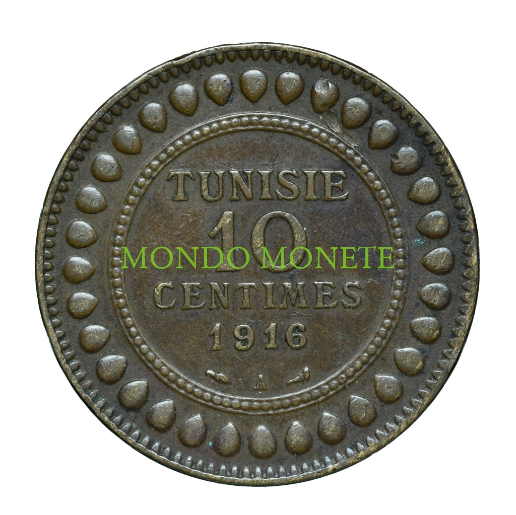 Tunisia 10 Centimes 1916 A Monete Da Collezione