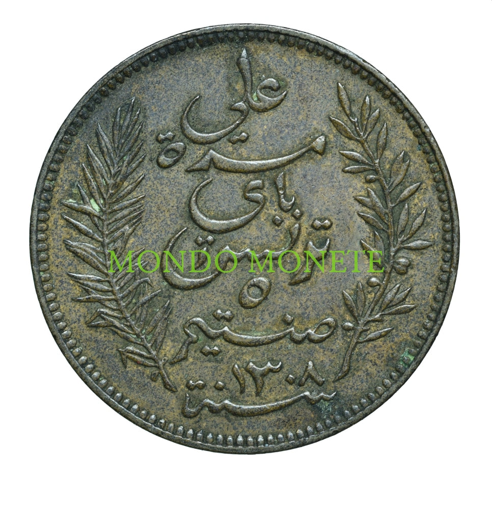 Tunisia 5 Centimes 1891 A Monete Da Collezione