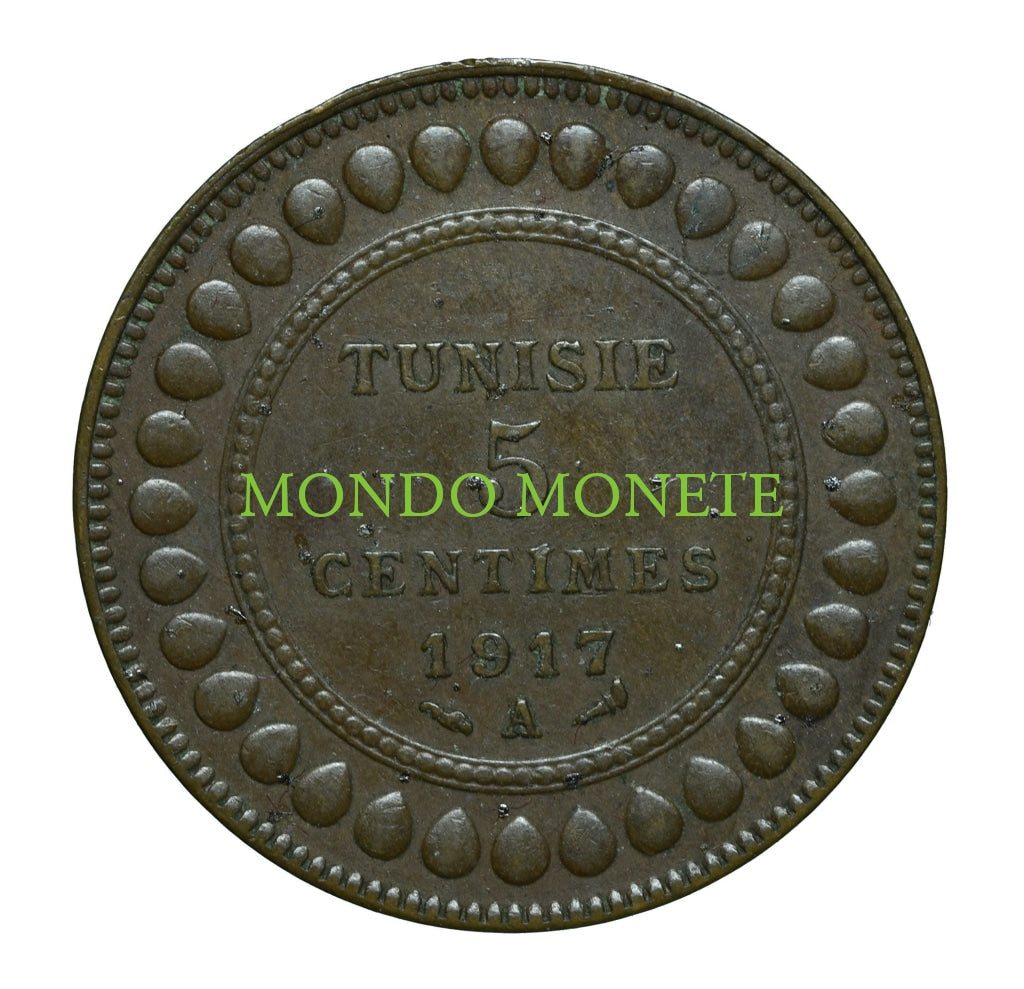 Tunisia 5 Centimes 1917 A Monete Da Collezione