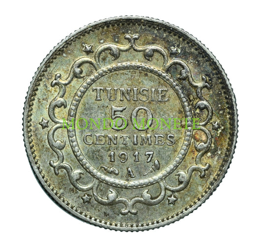 Tunisia 50 Centimes 1917 A Monete Da Collezione