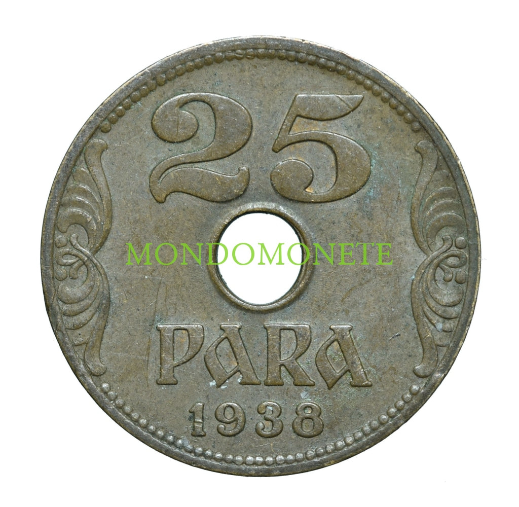 Yugoslavia 25 Para 1938 Monete Da Collezione