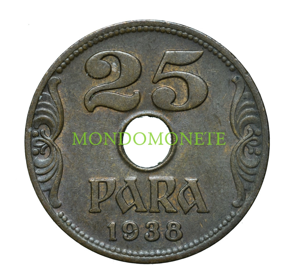 Yugoslavia 25 Para 1938 Monete Da Collezione